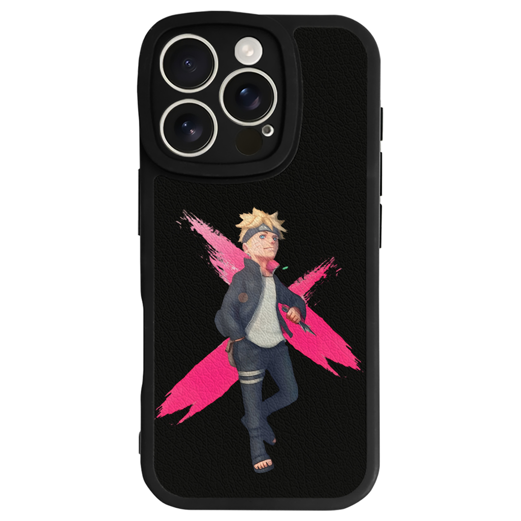 （画像用） NARUTO -ナルト- うずまき ボルト Uzumaki Boruto 【iPhone 16シリーズ対応】シリコンスマホケース（レザー調） 材質：シリコン